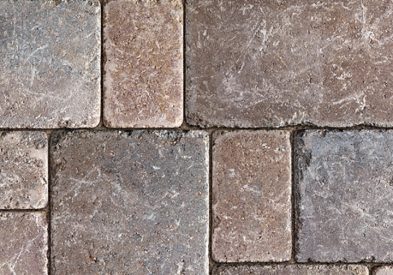 Tumbled paver with timeless warmth and relaxed appearance.