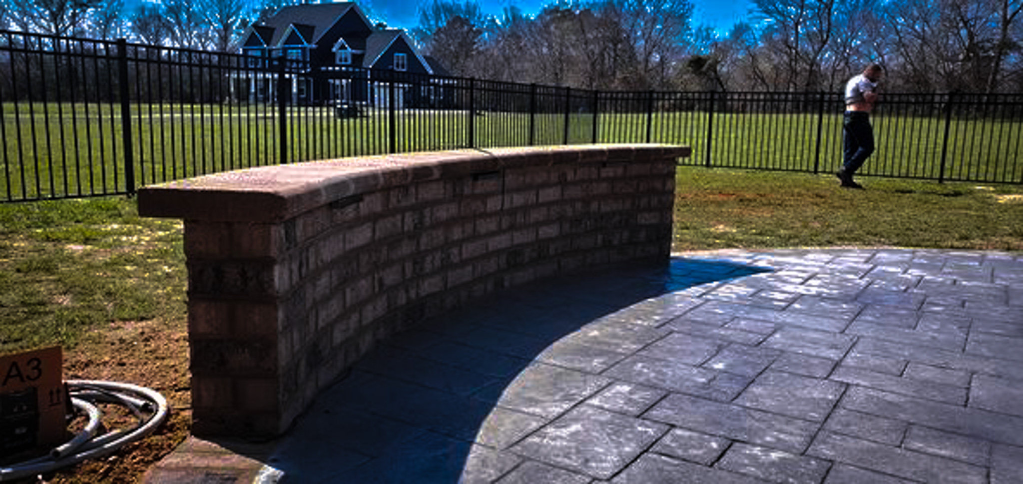 Retaining wall installation by Outdoor Restorations